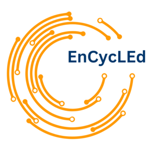The project's logo consists of a circle made of different orange lines completed with the project's name "EnCycLEd".
